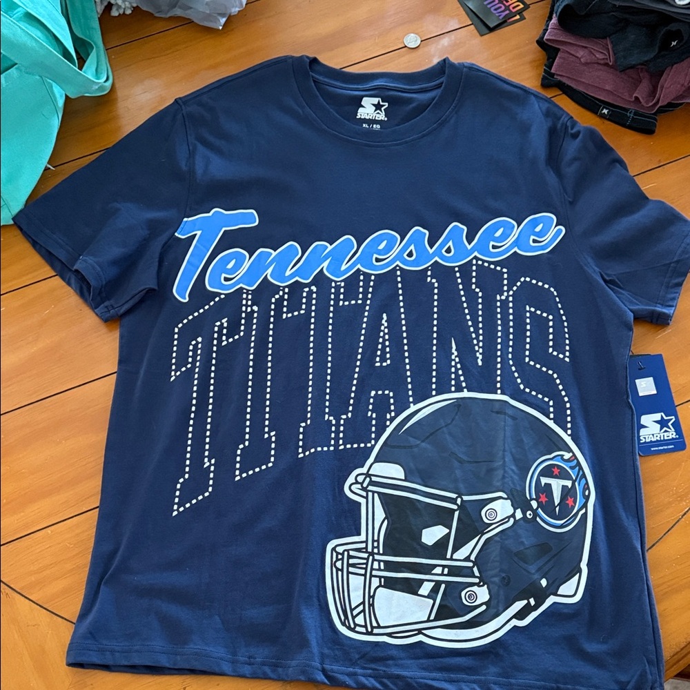 STARTER Navy Blue Tennessee Titans Short Sleeve Tee